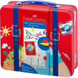 40 feutres de coloriage - Boîte métal avec coloriages - Faber-Castell - Connector