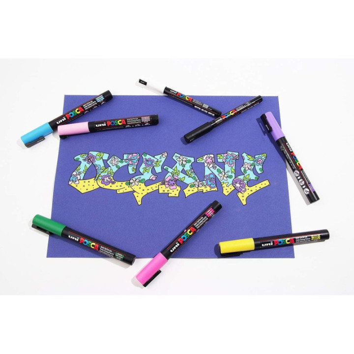 Marqueur Posca PC-3M blanc | pointe fine conique