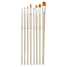 8 pinceaux - Plat - Rond - Acrylique et huile - Fibres synthétiques - Manche long - Pébéo