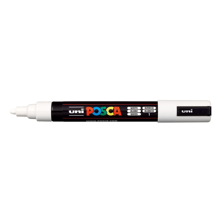 Marqueur Posca PC-5M blanc | pointe moyenne conique