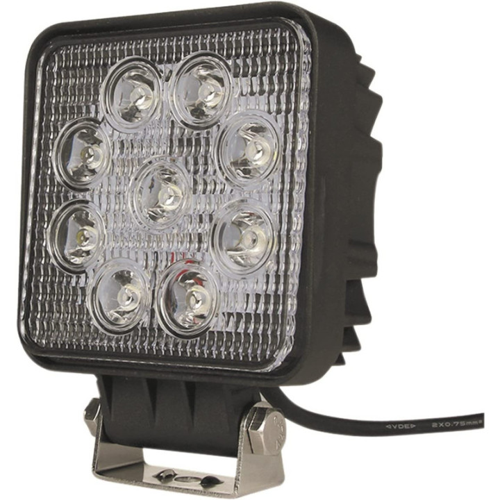 Spot lumineux - Phare de travail - 9 LED - 27W - Eclairage large - Portée 1000m