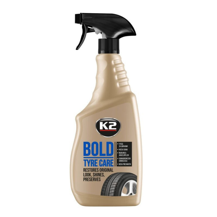 Spray - Produit pour nettoyant pneus - Voiture - Moto - K2 - 700ml