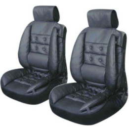 Housses de sièges pour voiture - Noir - Matelassé - Universelles - Lot de 2