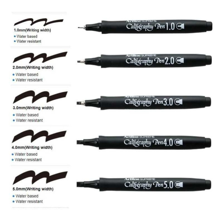 Feutre - Noir - Calligraphie - Pointe fine de 1mm - Artline - Calligraphy Pen