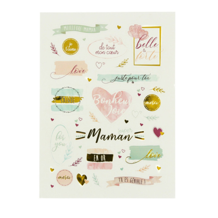 Stickers - Bonne fête maman - Maman - Fête des mères - 41 stickers
