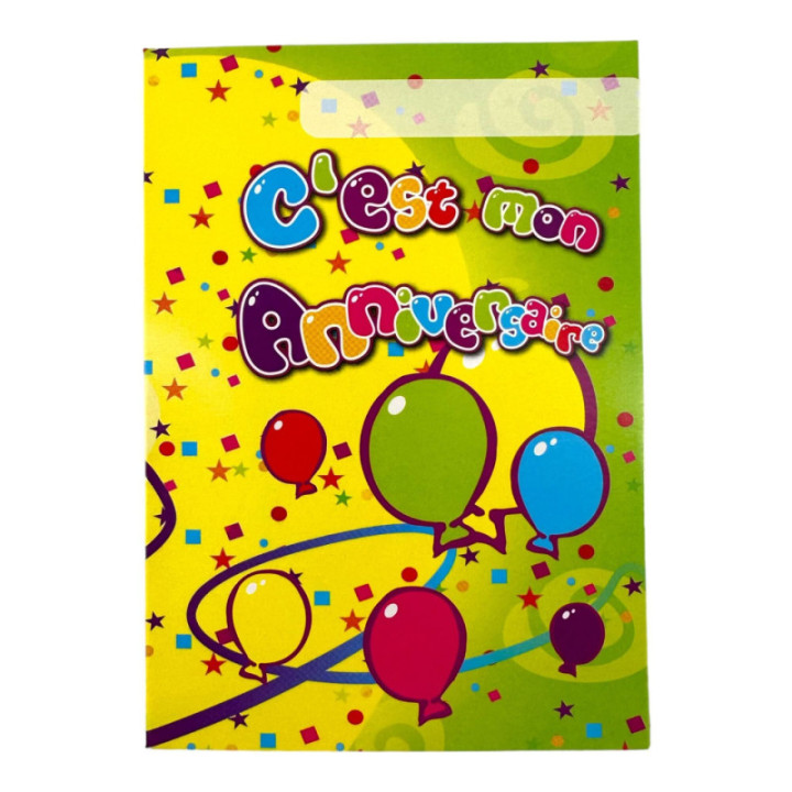Cartons d'invitation pour anniversaire - Enfant - Ballons - 8 cartes + enveloppes