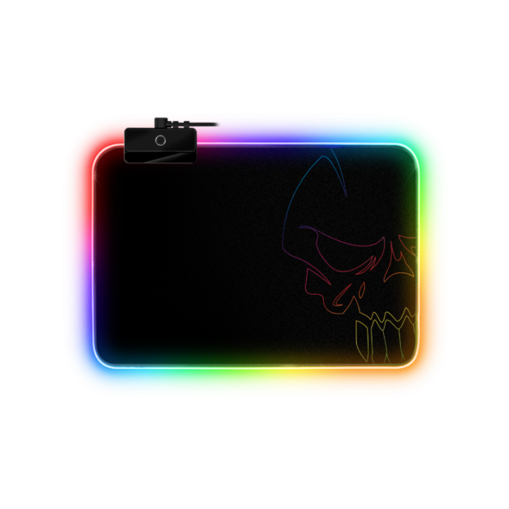 Tapis de souris - Lumineux - Rétro éclairage RGB - Anti-dérapant - 30 x 23 cm