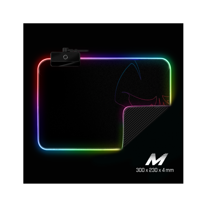 Tapis de souris - Lumineux - Rétro éclairage RGB - Anti-dérapant - 30 x 23 cm