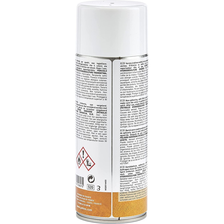Vernis pour tableaux - Peinture à l'huile - Satiné - Pébéo - Bombe de 400ml