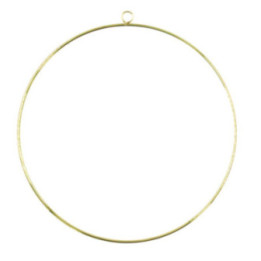 Décoration à suspendre - Cercle - Doré - 25 cm de diamètre - Métal or