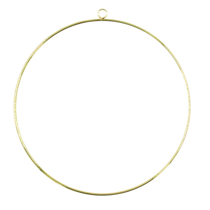 Décoration à suspendre - Cercle - Doré - 25 cm de diamètre - Métal or