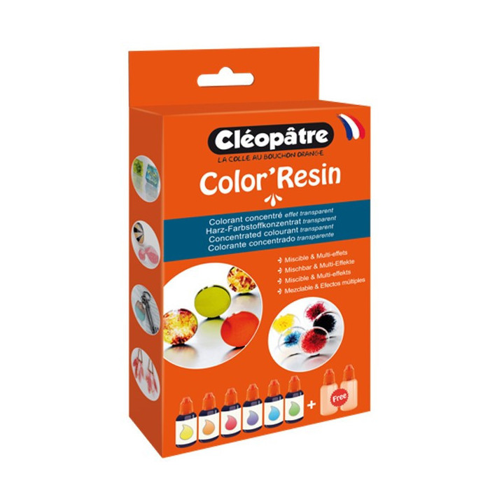 Colorant pour résine d'époxy - 6 couleurs - Cléopâtre - Color'Resin - 6x15g