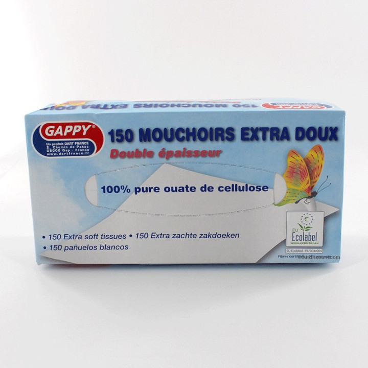 150 Mouchoirs Extra Doux Double Épaisseur - Gappy