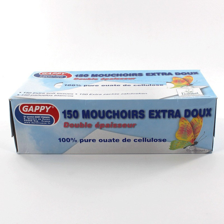 150 Mouchoirs Extra Doux Double Épaisseur - Gappy