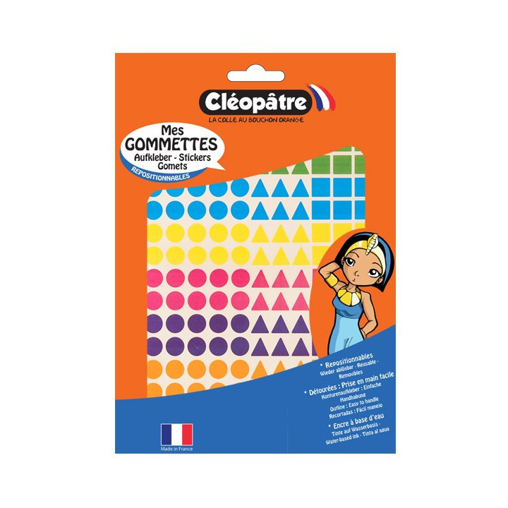 Gommettes - Enfant - Différentes formes et couleurs - Petite taille - Cléopâtre