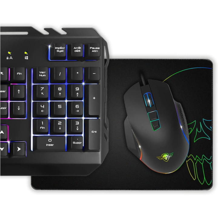 Clavier - Souris filaire - Tapis de souris - Gaming - Rétroéclairé - Spirit of Gamer - PRO MK5