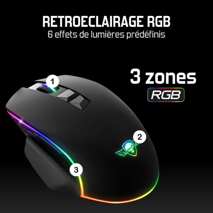 Souris gamer - Avec fil - Boutons programmables - Eclairage RGB - Spirit of gamer - PRO-M1