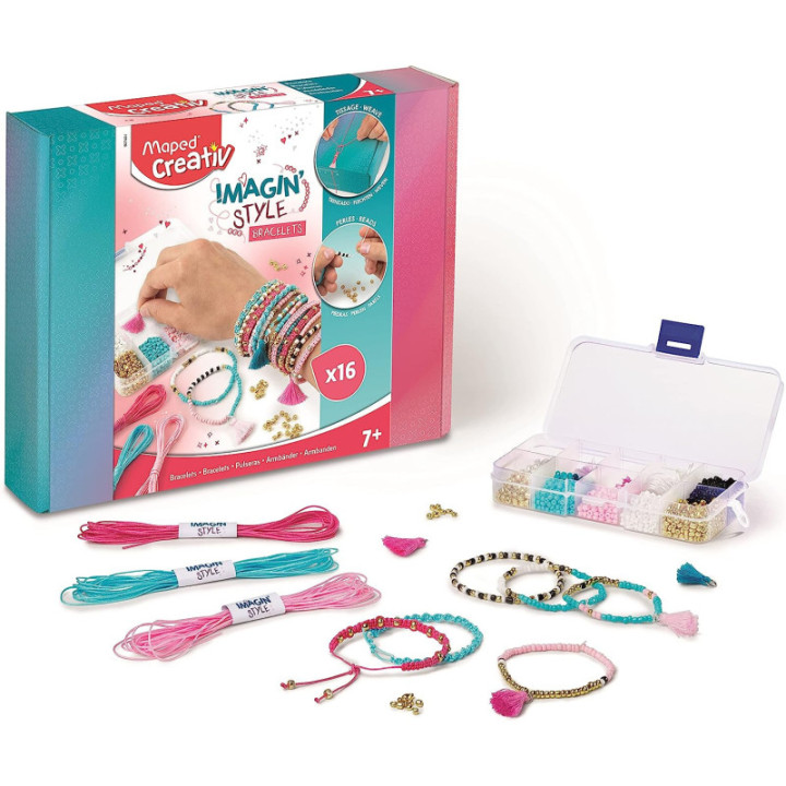 Kit pour réaliser des bracelets - Couleurs pastel - Enfant - Maped Creativ - Imagin'Style