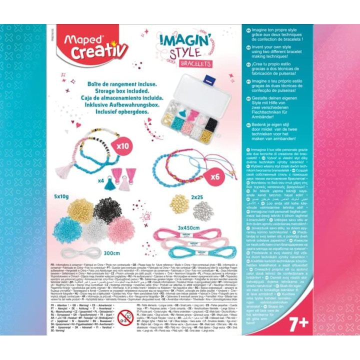 Kit pour réaliser des bracelets - Couleurs pastel - Enfant - Maped Creativ - Imagin'Style