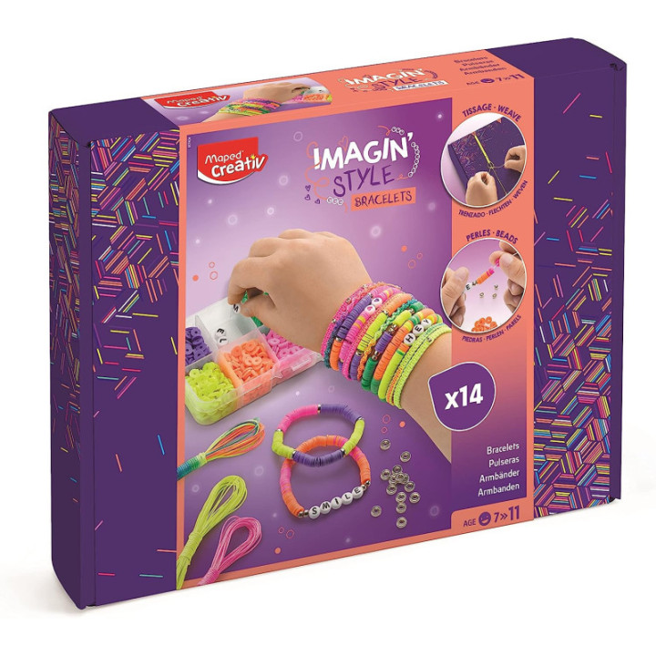 Kit pour réaliser des bracelets - Couleurs néons - Enfant - Maped Creativ - Imagin'Style