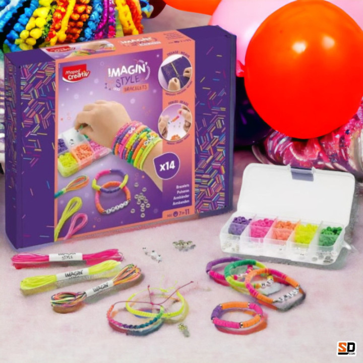Kit pour réaliser des bracelets - Couleurs néons - Enfant - Maped Creativ - Imagin'Style