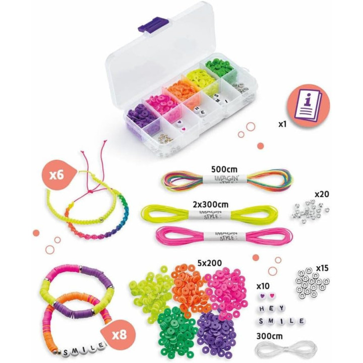 Kit pour réaliser des bracelets - Couleurs néons - Enfant - Maped Creativ - Imagin'Style