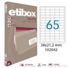 6500 étiquettes - Blanches - 38x21,2mm - Etibox - Apli - 102042 - Copieur, laser, jet d'encre