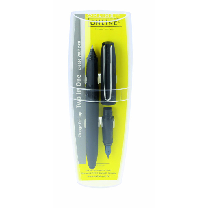 Stylo plume et stylo roller - Rechargeable - Noir - Ergonomique - ONLINE