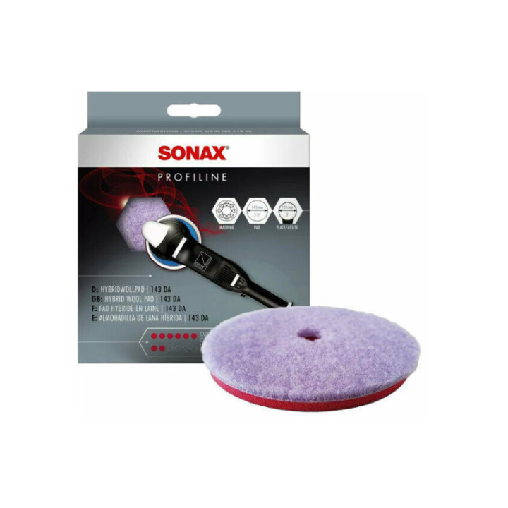 Pad pour polisseuse - Carrosserie - Laine et polyester - 143mm diamètre - SONAX