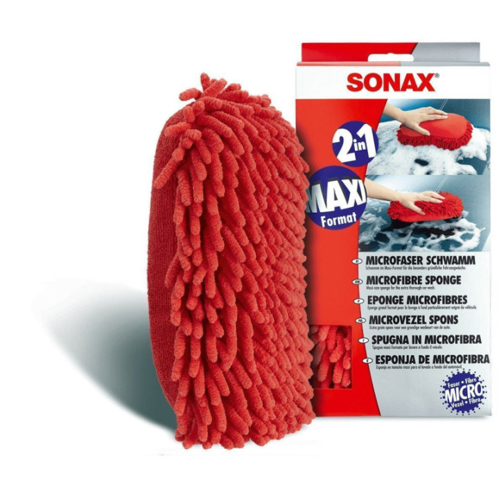 Grande éponge - Microfibre - Pour carrosserie de voiture - SONAX