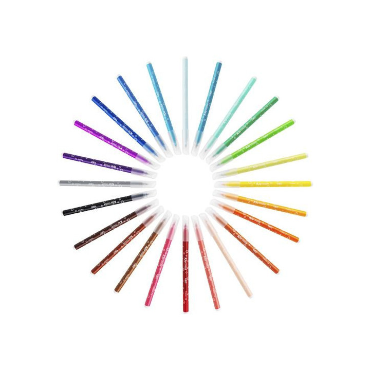 Feutres de coloriage - Enfant - Pointe moyenne - 18 couleurs dont 3 fluo - BIC Kids