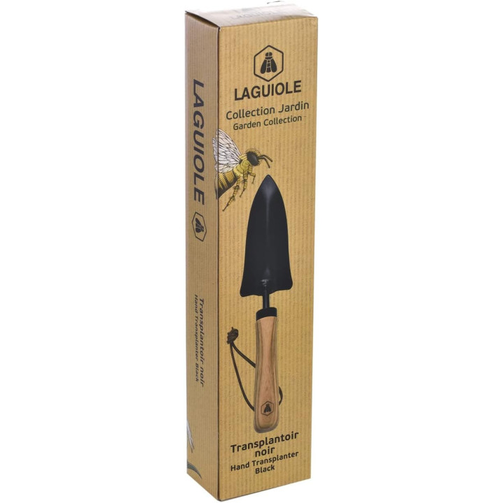 Outils de jardinage - Transplantoir - Lame acier noir - Manche en bois - Laguiole