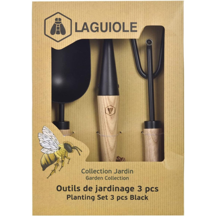 Outils de jardinage - Pelle - Plantoir - Griffe - Manche en bois - Laguiole