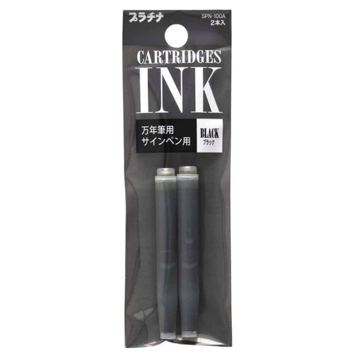 Cartouches - Encre Noire - Recharge - Pack de 2 - Calligraphie - Platinum