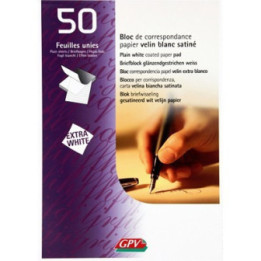 Bloc de correspondance - Blanc - A5 - 50 feuilles - 90G - Courrier - GPV