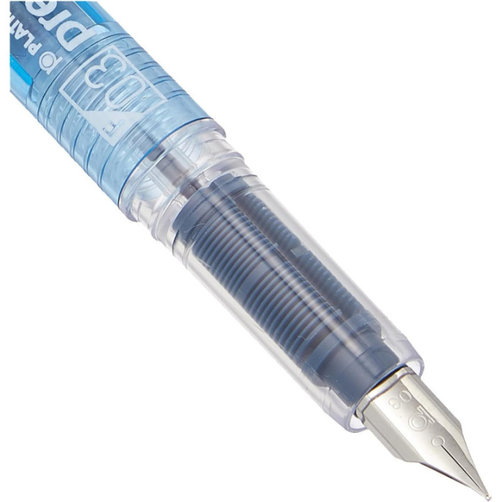 Stylo plume - Plume fine - 0,3mm - Bleu - Rechargeable - Platinium - Preppy