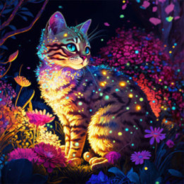 Kit de diamond painting - Modèle chat - Animaux - 30x30cm