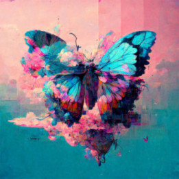 Kit de diamond painting - Modèle papillon coloré - 40x30cm