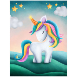 Kit de diamond painting - Enfant - Licorne - 15x20cm