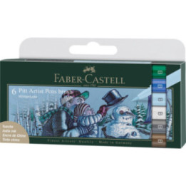 Feutres - Faber-Castell - Pitt Artist Pen - Winterlude - Etui de 6 feutres