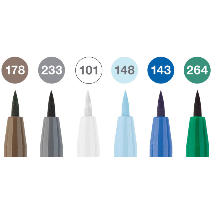 Feutres - Faber-Castell - Pitt Artist Pen - Winterlude - Etui de 6 feutres