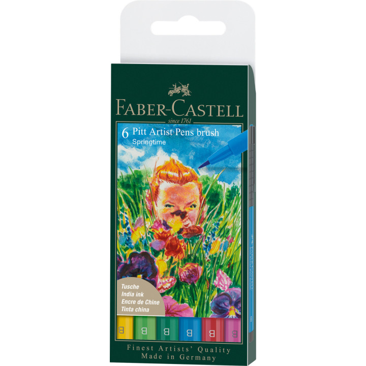 Feutres - Faber-Castell - Pitt Artist Pen - Springtime - Printemps - Etui de 6 feutres