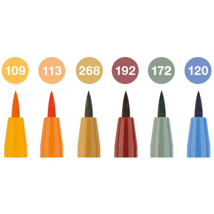 Feutres - Faber-Castell - Pitt Artist Pen - Harvest - Etui de 6 feutres