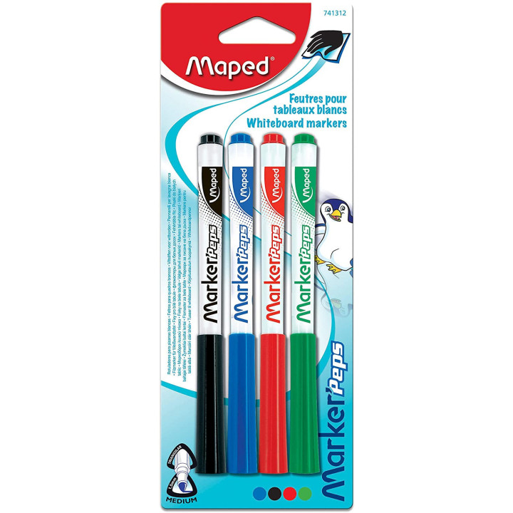 Lot De 4 Feutres Pour Tableaux Blancs - Maped