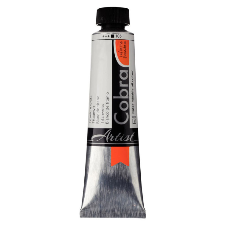 Peinture à l'huile - Cobra - Artist - Blanc de Titane - 105 - Tube de 40ml