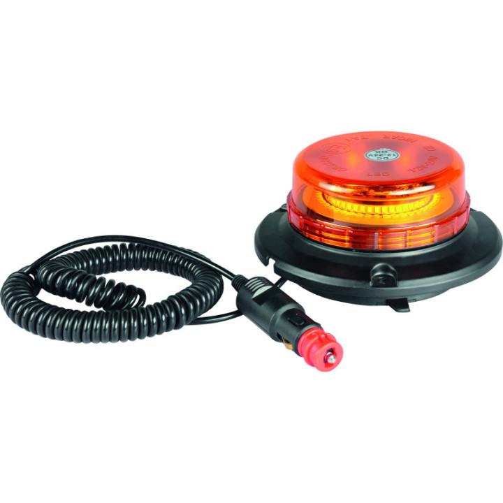Gyrophare - LED - Double flash - Extra plat - 12/24V - Fixation ventouse