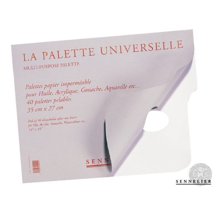 Palette jetable - Huile - Acrylique - Aquarelle - Gouache - Sennelier - 35x27cm