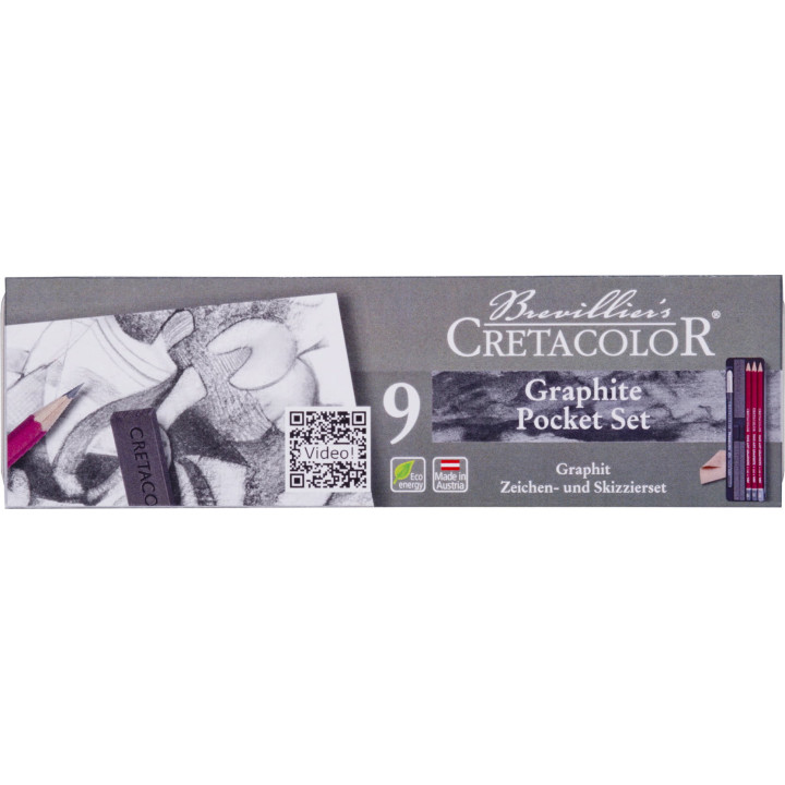 Crayons graphite - Dessin - Cretacolor - Graphite Pocket Set - Boîte de 9 pièces