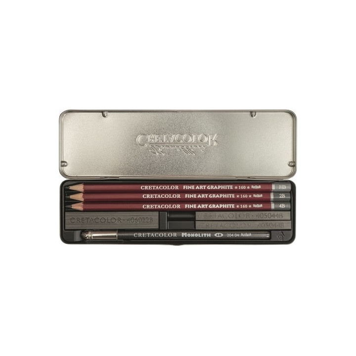 Crayons graphite - Dessin - Cretacolor - Graphite Pocket Set - Boîte de 9 pièces