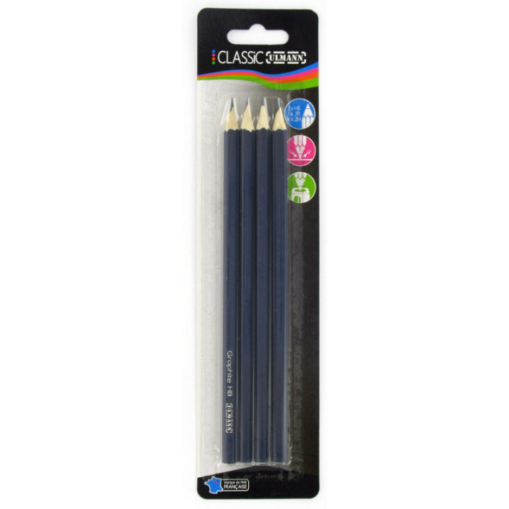 Crayons graphite - HB - 2H - 2B - Lot de 4 - Scolaire - Dessin - Beaux-arts